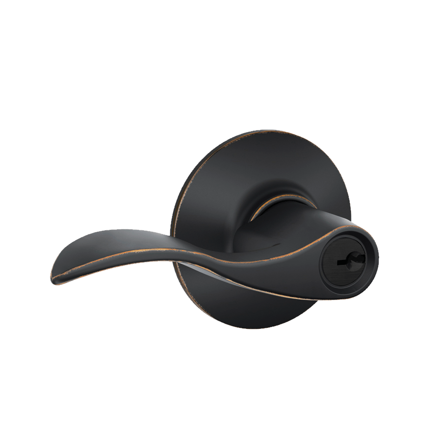 Schlage Residential Door Lever - Keyed Entry Lock - Accent Style - Aged Bronze Finish - Sold Individually