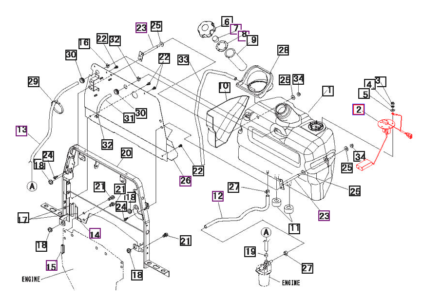Mahindra OEM 10440116000 Fuel Tank Level Unit Fits MAX 22, MAX 24, MAX 25, MAX 26, MAX 28, 1526, 1626, 2415, 2516, 2815, 3016, 3215, 3316, 3616