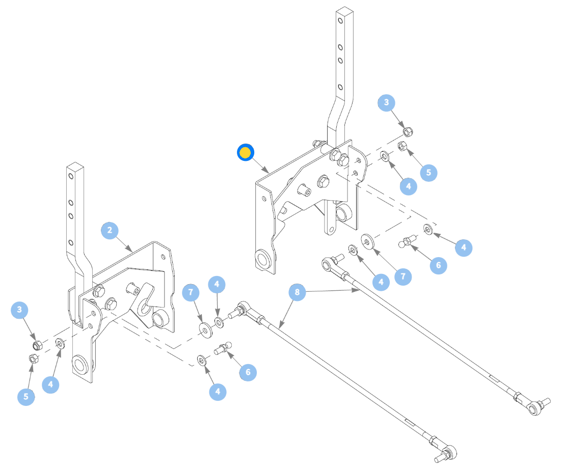 Hustler OEM 128557 Right-Side Steering Box Ass. (Left - Right as You Sit on the Operator Seat) Fits Super 104 (2023 - Current Models).