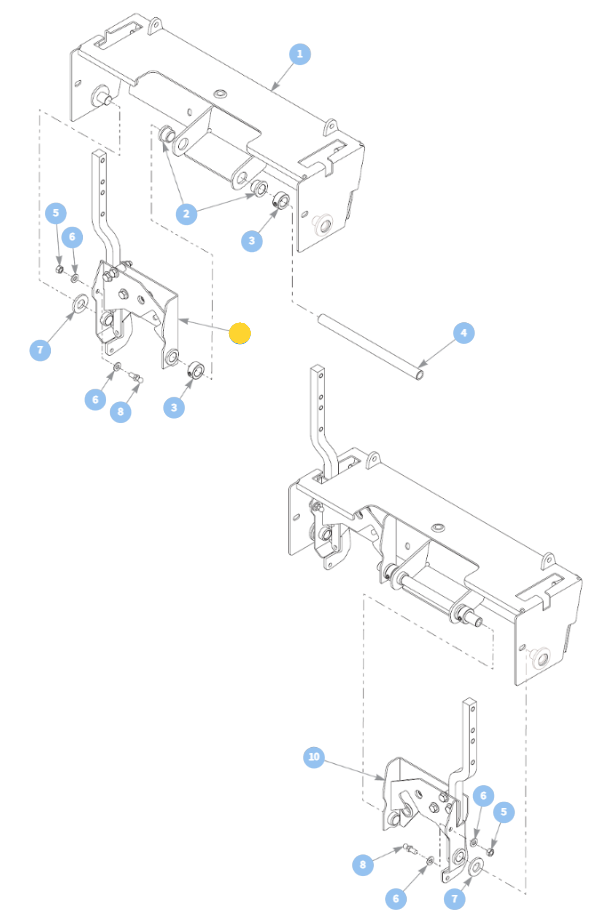 Hustler OEM 608822 Left-Side Steering Box Ass. (Left - Right as You Sit on the Operator Seat) Fits X-ONE (2023 - Current Models).