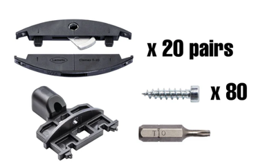 Lamello 145243 Clamex S-20, 20 Pairs - Including 80 Screws, Jig, And Torx Bit
