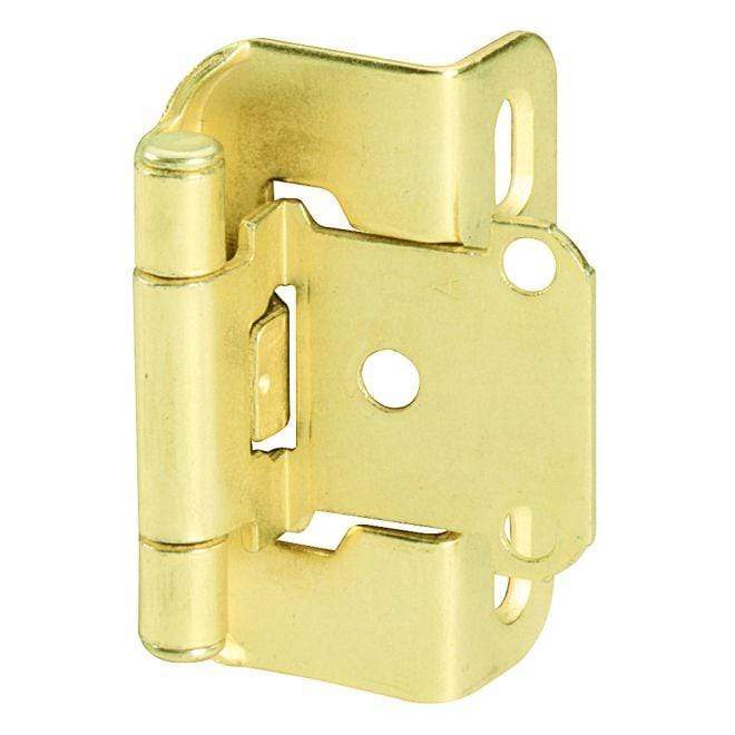 Self-Closing Partial Wrap Cabinet Hinges - 1/2" Inch (13 Mm) Overlay - 2 1/4" X 1 1/2" - Multiple Finishes - 2 Pack
