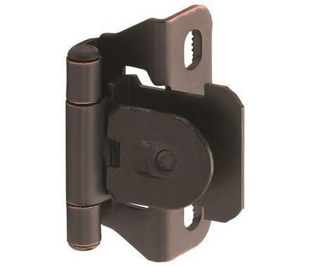 Self-Closing Single Demountable Partial Wrap 1/4" Inch Overlay Cabinet Hinges - 2 1/4" X 1 1/2" - Multiple Finishes - 2 Pack