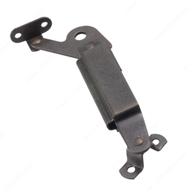 Spring-Loaded Lid Support - Brass Finish - 5 Pack