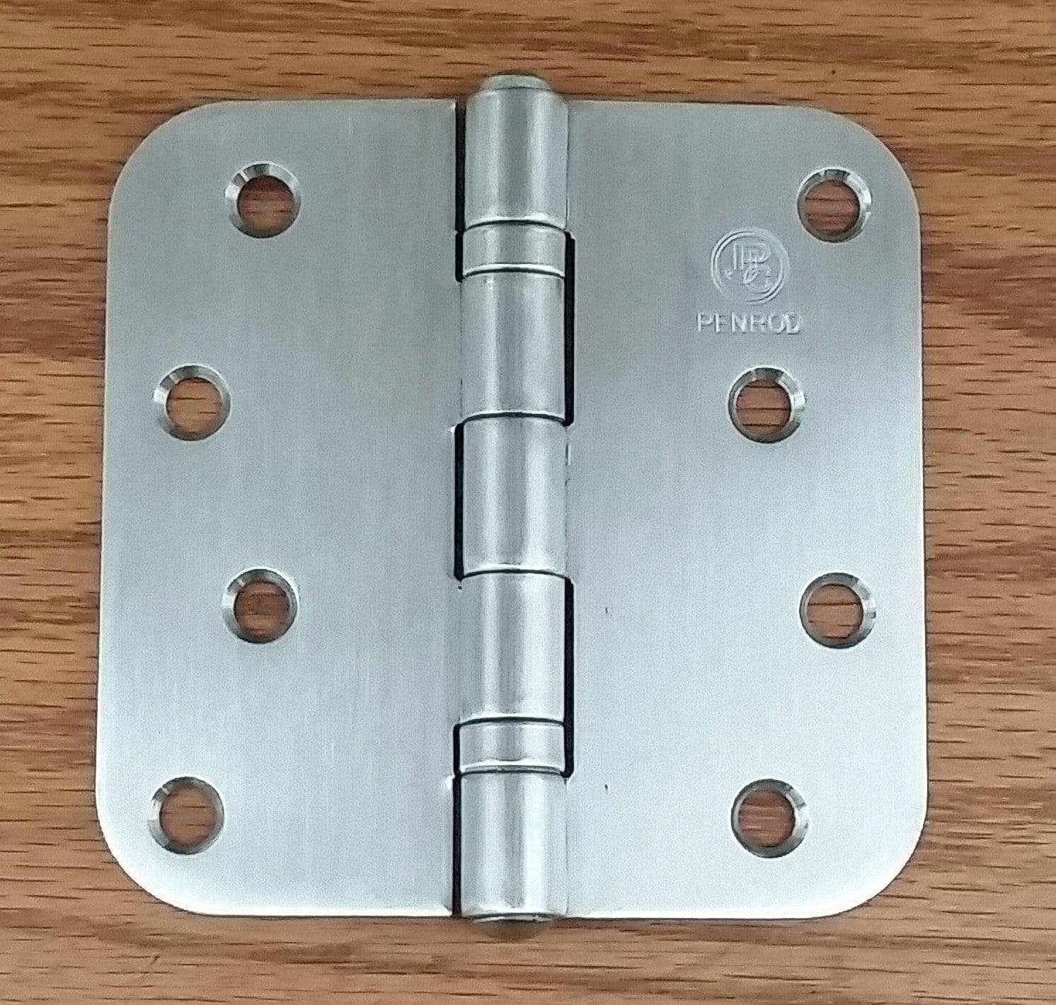 Stainless Steel Ball Bearing Security Hinges - Penrod - 4" With 5/8" Radius Corners - Non-Removable Riveted Pin - 3 Pack