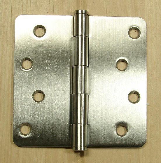 Stainless Steel Hinges Residential Hinges- 4" X 4" Plain Bearing With 1/4" Radius Corners - Sold In Pairs