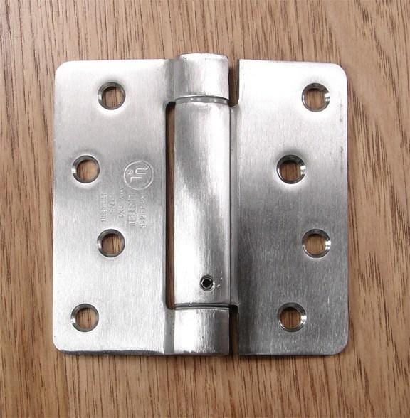 Stainless Steel Spring Hinges 4" With 1/4" Radius Corners - Self Closing - 2 Pack