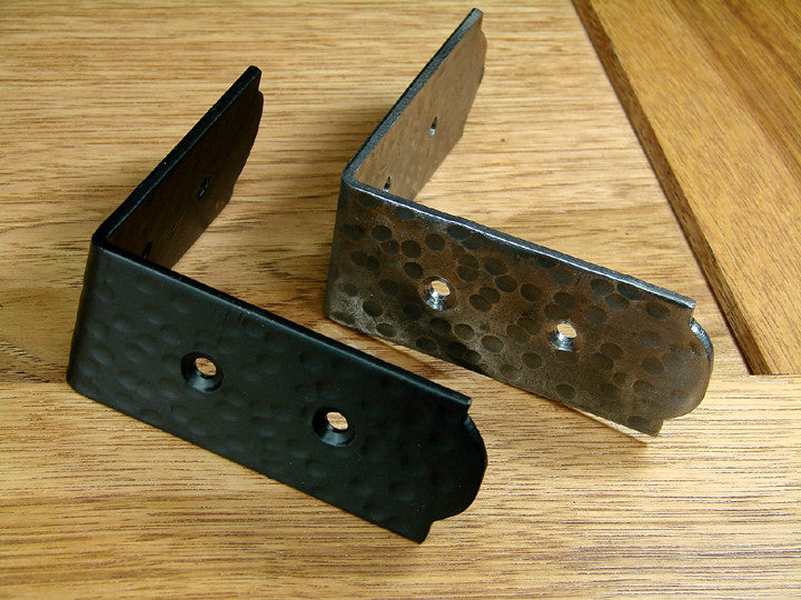 Rustic, hammered Table Edge Corner Bracket - 1 1/2" high - Sold Individually