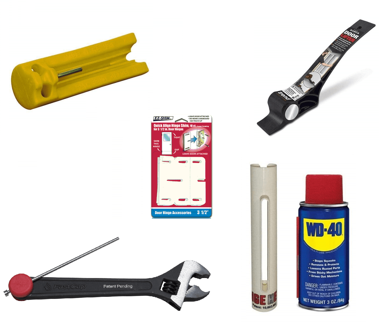 Ultimate Hinge Replacement Repair Tool Kit - Hinge Pin Removal Tool, Hinge Hero, Knuckle Bender, Hinge Shims, Door Lifter