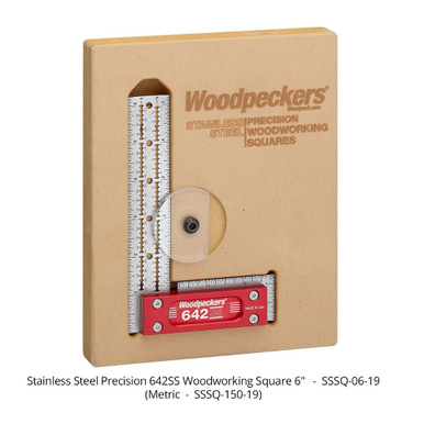 Woodpeckers SSSQ-06-19 Stainless Steel Square - 6 Inch - with Rack-It
