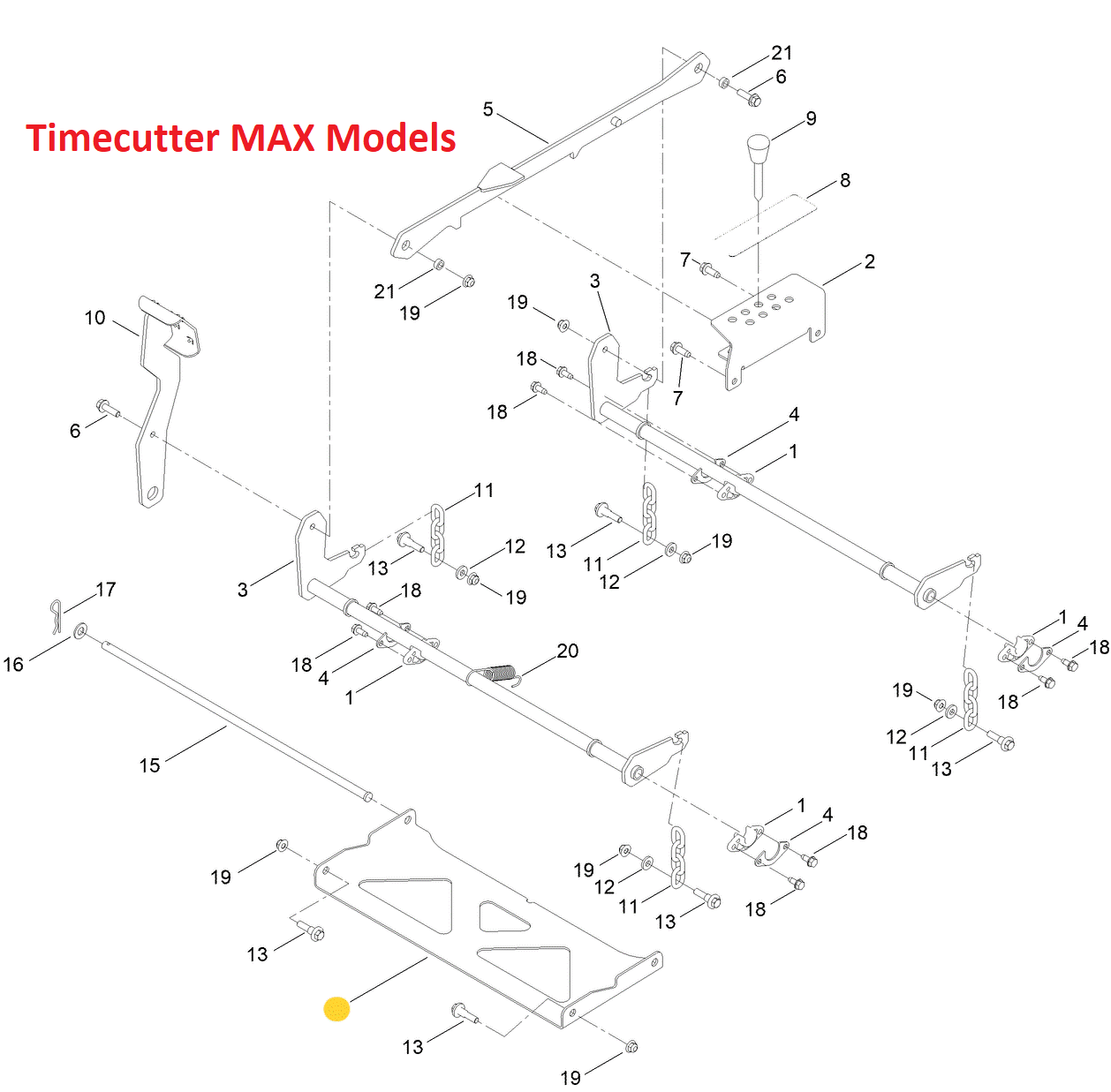 Toro OEM 145-6248-03 Mower Deck Pivot Pan Fits Toro Current 42", 50", 54", 60" Timecutter Max Models - Current 48", 54", 60" TITAN Standard and MyRide Models with I-Beam Framing.