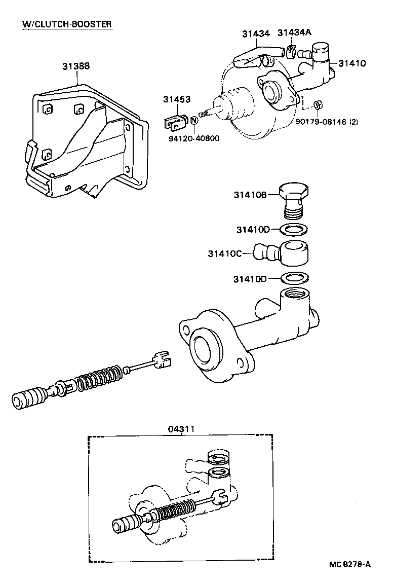 Cylinder Kit, Clutch Master Toyota, 04311-36040