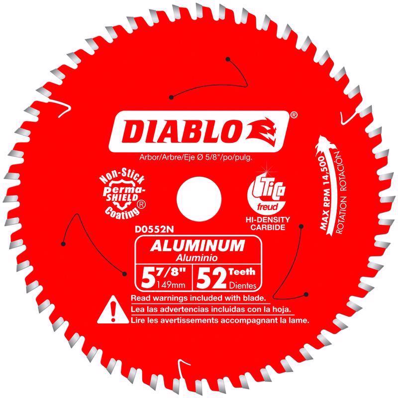 Diablo D0552N 5-7/8 in. D X 5/8 in. TiCo Hi-Density Carbide Circular Saw Blade 52 teeth 1 pk