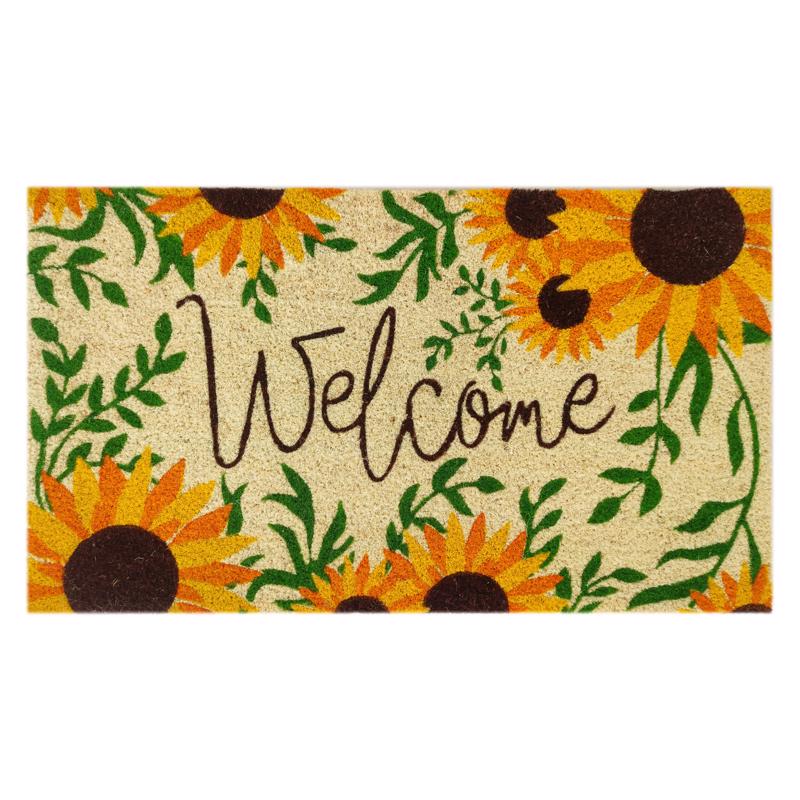 First Concept FC-72021 18 in. W X 30 in. L Multi-Color Welcome Sunflowers Coir Door Mat