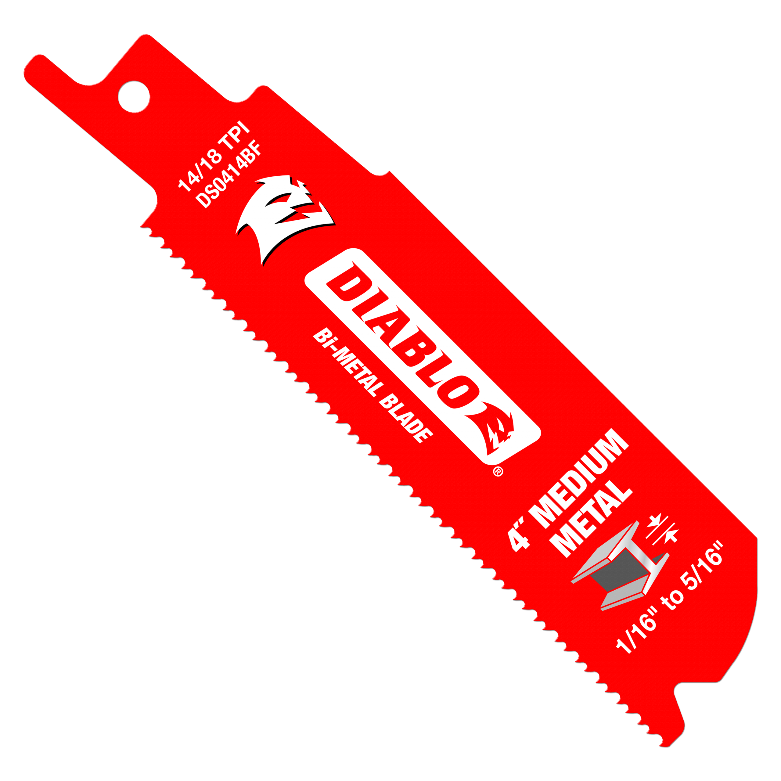 Diablo DS0414BF5 4" 14/18TPI Bi-Metal Reciprocating Saw Blades for Medium Metal (5-Pack)