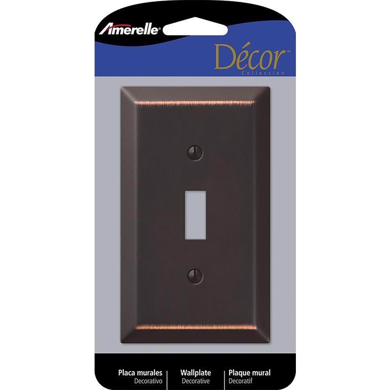 Amerelle 163TDB Century Aged Bronze 1 gang Stamped Steel Toggle Wall Plate 1 pk