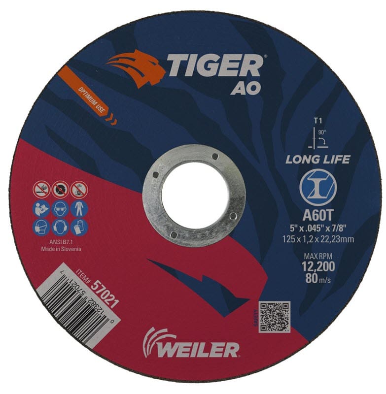 Weiler Tiger Cutting Wheel - 5" X .045" Type 1 57021