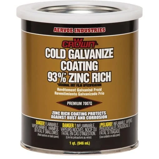 Aervoe Crown – Cold Galvanizing Coating 93% Zinc Rich – Quart Size