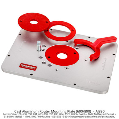 Woodpeckers AI890 Cast Aluminum Router Mounting Plate (890)