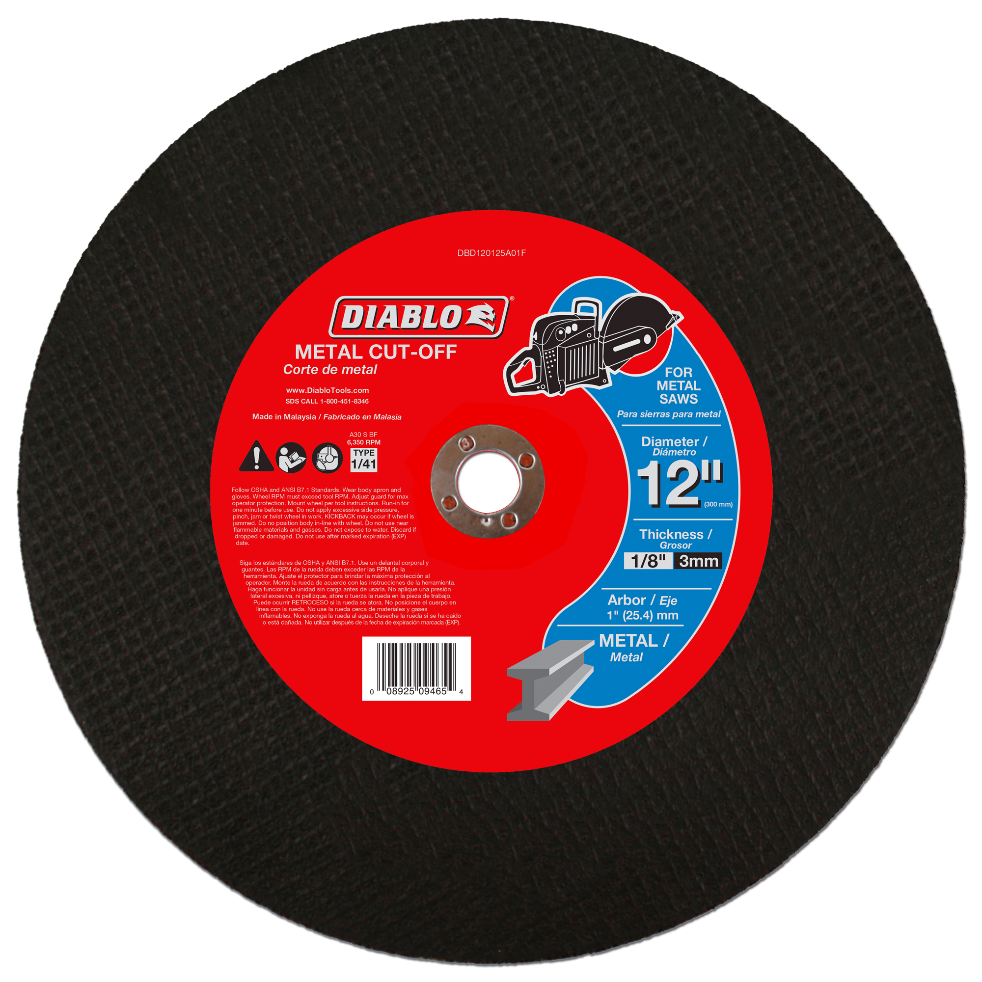 Diablo DBD120125A01F 12" Metal Cut-Off Disc