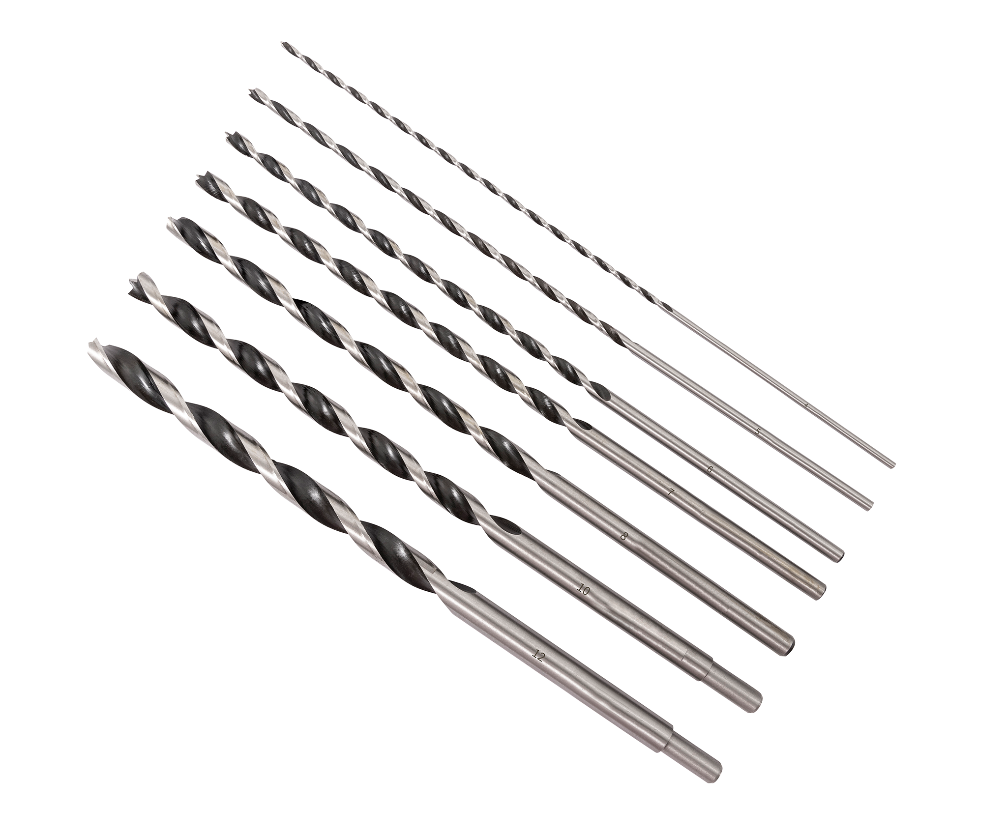 7PC LONG REACH BRAD POINT WOOD DRILL SET