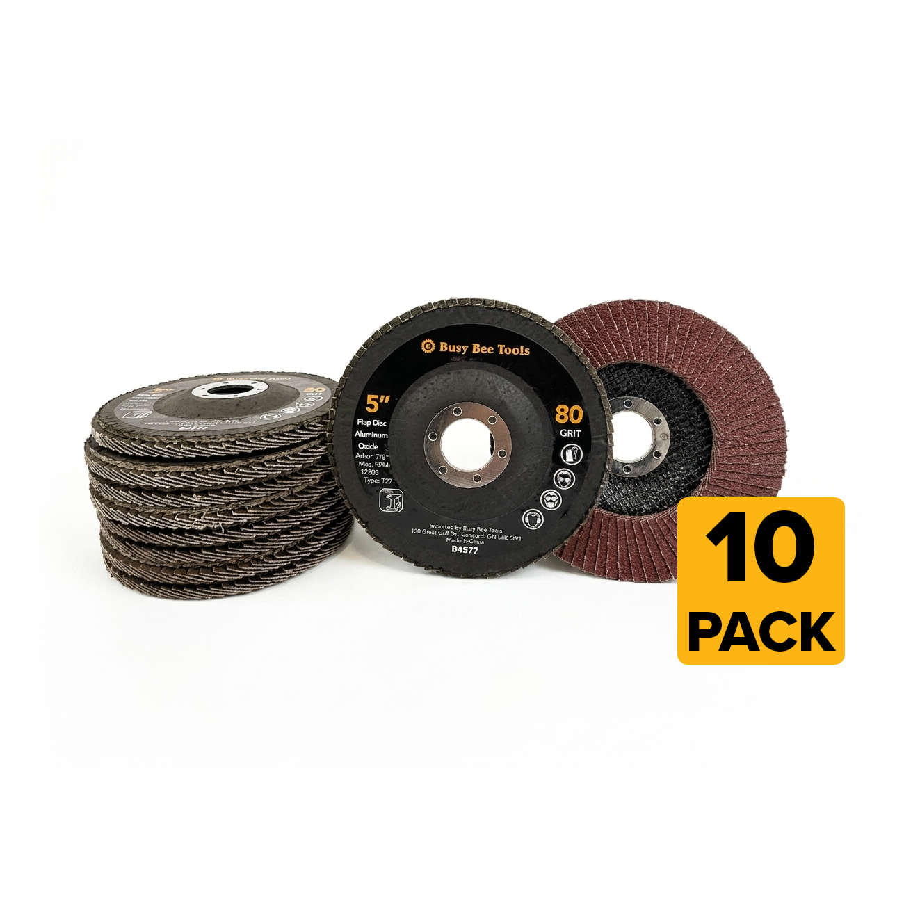 5" FLAP DISC 80G ALUMINUM OXIDE 80 PACK