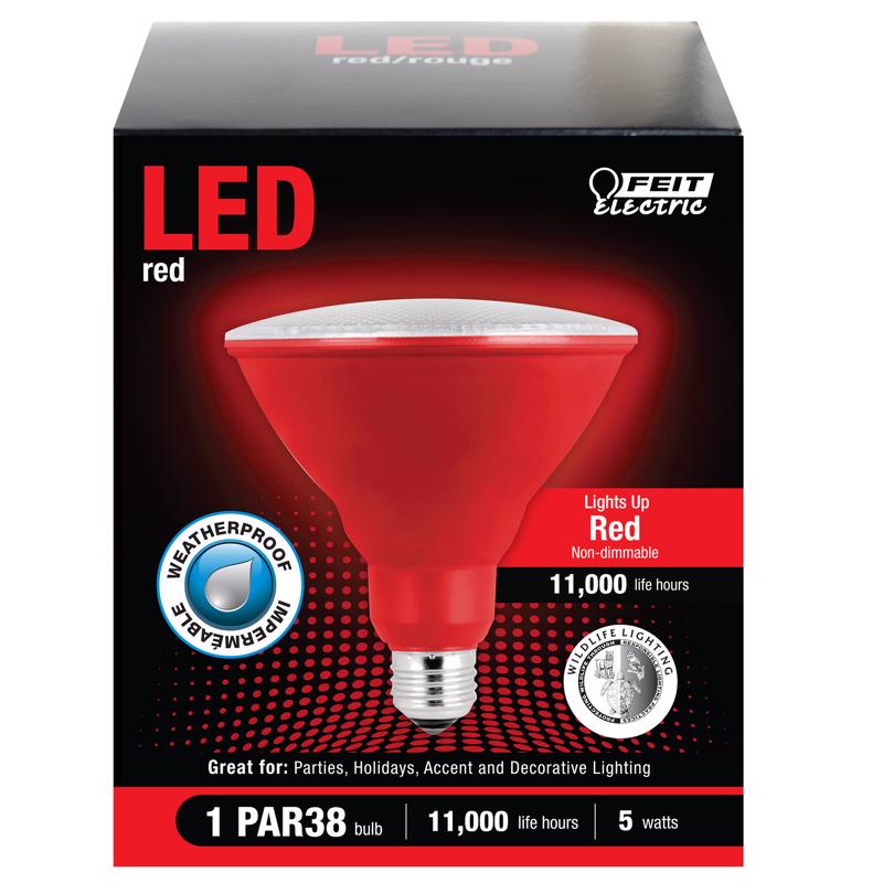 Feit PAR38R10KLED/BX PAR38 E26 (Medium) LED Bulb Red 120 Watt Equivalence 1 pk