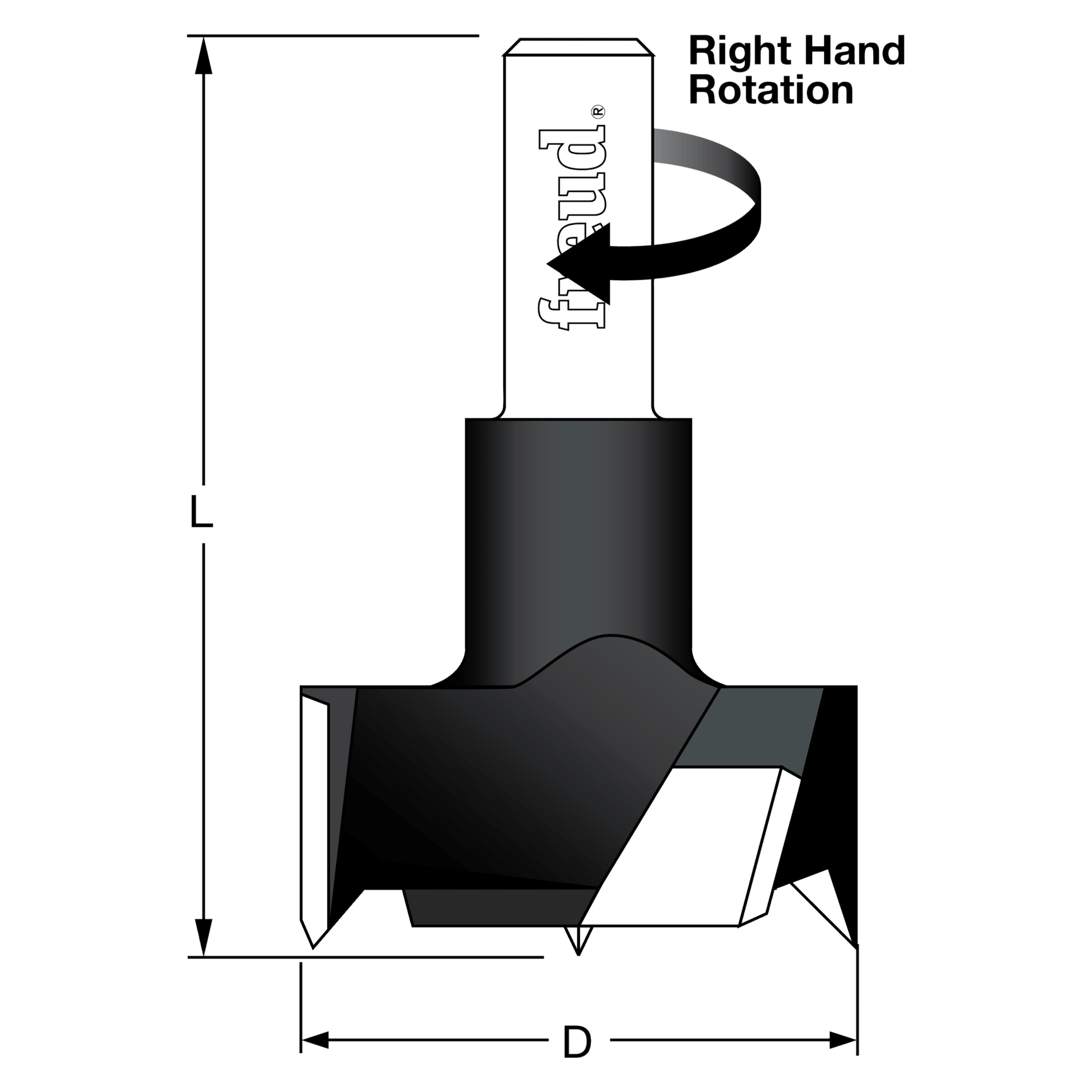Freud 3557E 35 mm (Dia.) Cylinder (Hinge) Bit with 3/8" shank