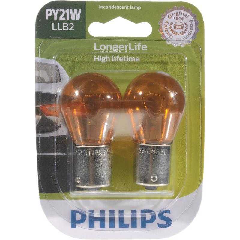 Philips PY21WLLB2 LongerLife Incandescent Back-Up/Cornering/Stop/Turn Miniature Automotive Bulb PY21WLLB2