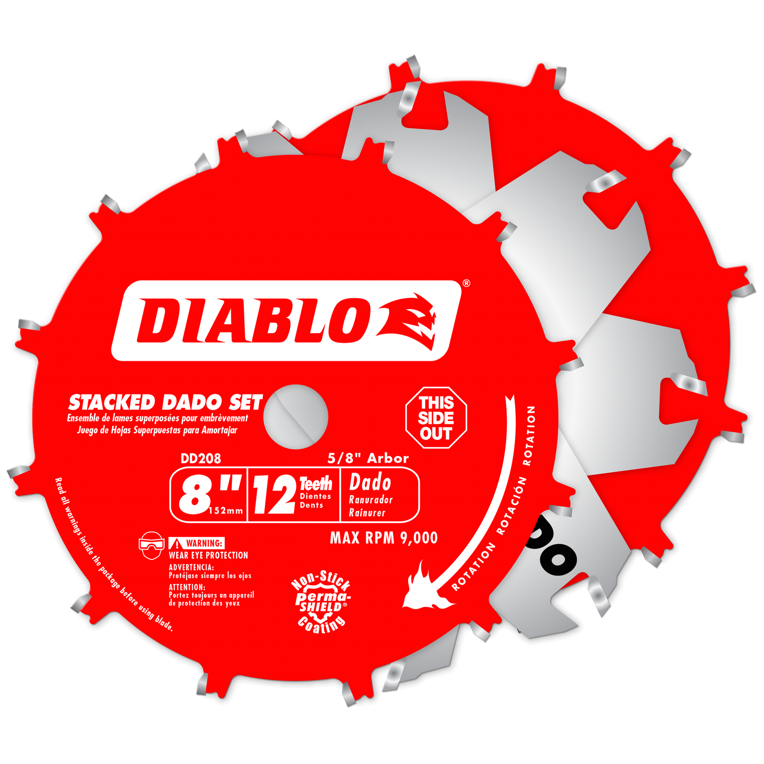 Diablo DD208H 8" x 12-Teeth Carbide Stacked Dado Saw Blade Set