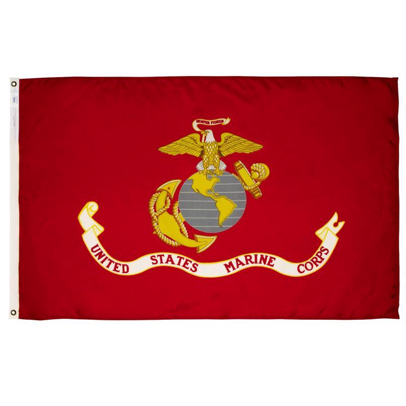Valley Forge BTUSMC3 Marine Corps Military Flag 3 ft. W X 5 ft. L