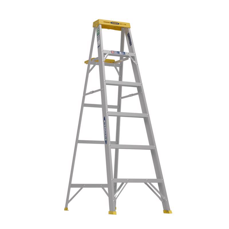Werner 356 6 ft. H Aluminum Step Ladder Type II 225 lb. cap.