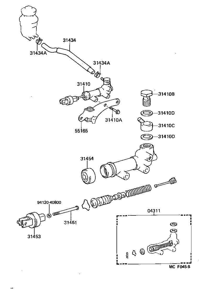 Cylinder Kit, Clutch Master Toyota, 04311-26035