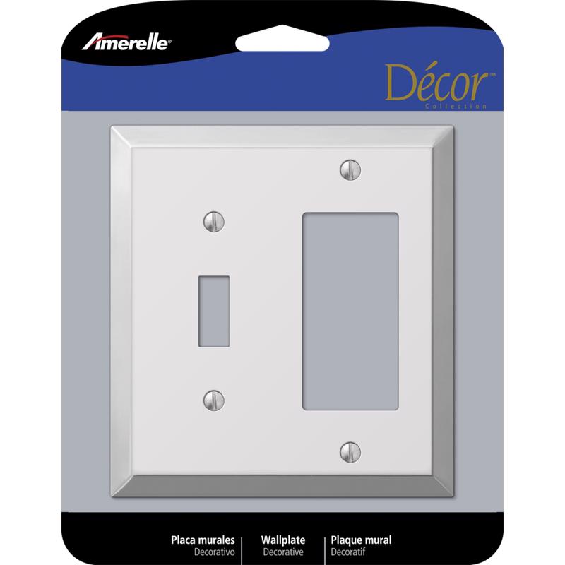 Amerelle 161TR Century Polished Chrome 2 gang Stamped Steel Decorator/Toggle Wall Plate 1 pk