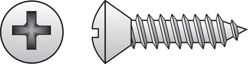 Hillman 0823630 No. 6 Ga. X 1-1/2 in. L Phillips Oval Head Sheet Metal Screws 100 pk