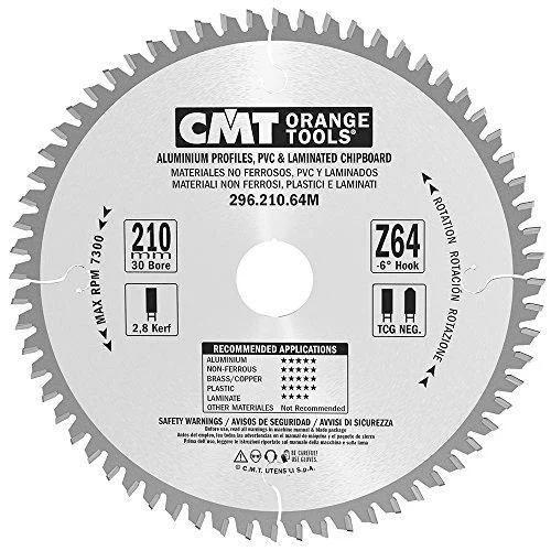 CMT 296.210.64M Non-Ferrous Metal & Melamine Saw Blade 8-1/4″ x 30mm T64