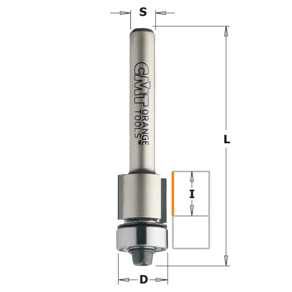CMT 806.128.61 DP Flush Trim Bit for Laminate 1/2 x 7/16 x 2-1/4″ S=1/4″ RH