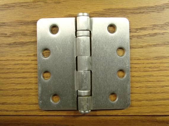 4" X 4" With 1/4" Radius Corners Satin Nickel Commercial Ball Bearing Hinges - Sold In Pairs