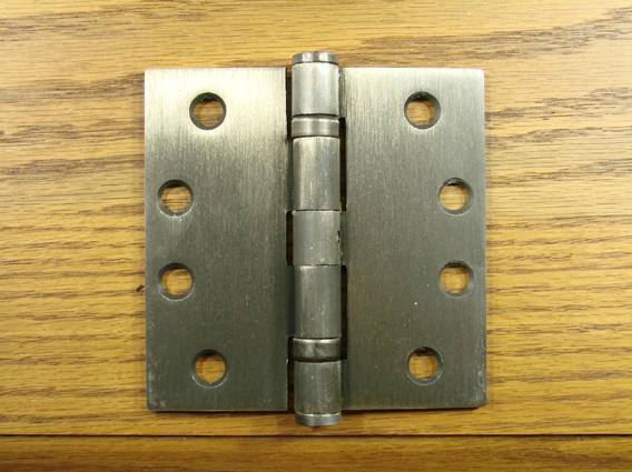 4" X 4" With Square Corners Antique Brass Commercial Ball Bearing Hinge - Sold In Pairs