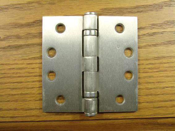 4" X 4" With Square Corners Satin Nickel Commercial Ball Bearing Hinge - Sold In Pairs