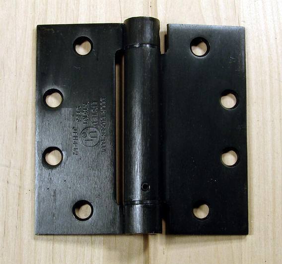 Commercial Spring Hinges - Oil Rubbed Bronze - 4 1/2" X 4 1/2" With Square Corner - Sold In Pairs