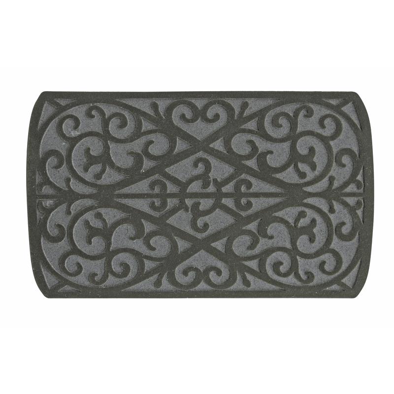 Sports Licensing Solutions 58785 18 in. W X 30 in. L Gray Scroll Rubber Door Mat