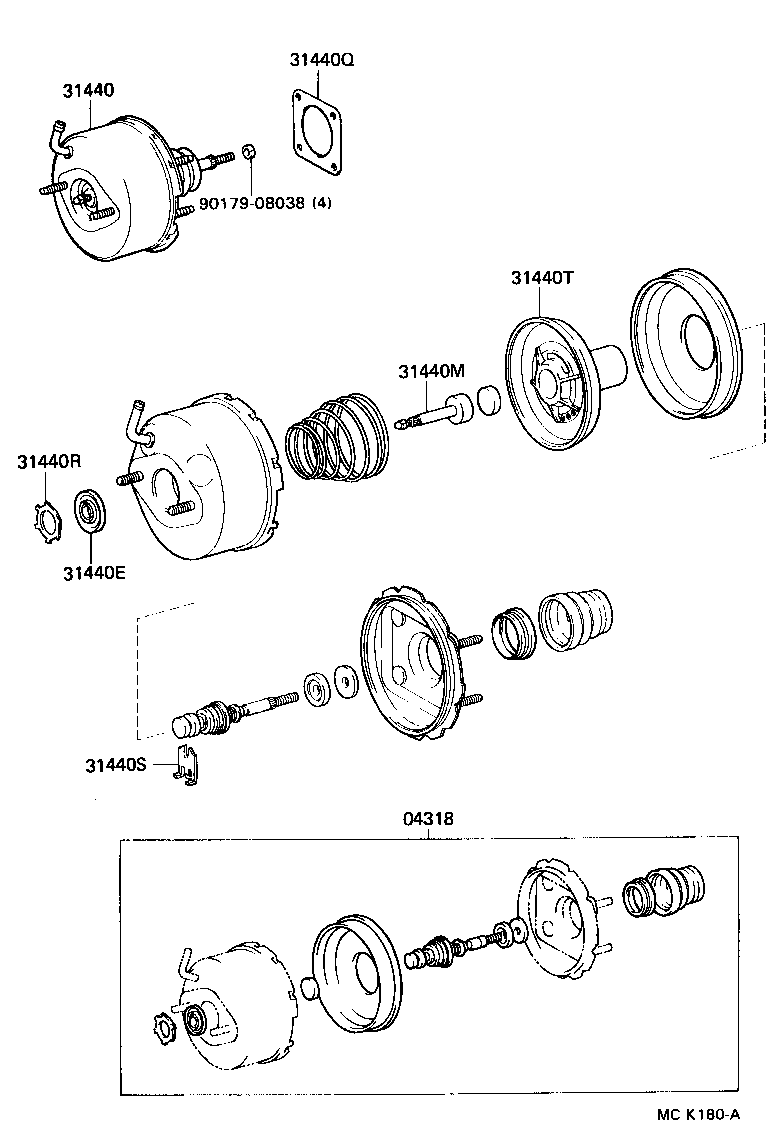 Booster Kit, Clutch Toyota, 04318-60050