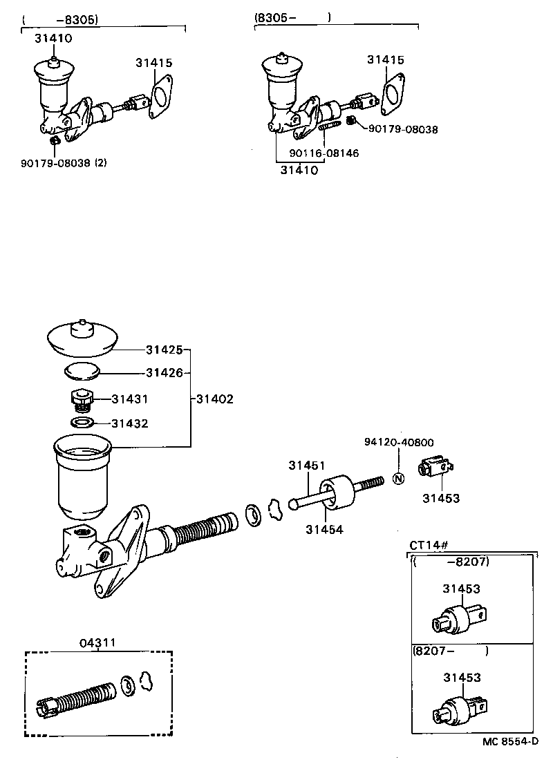 Cylinder Kit, Clutch Master Toyota, 04311-12021