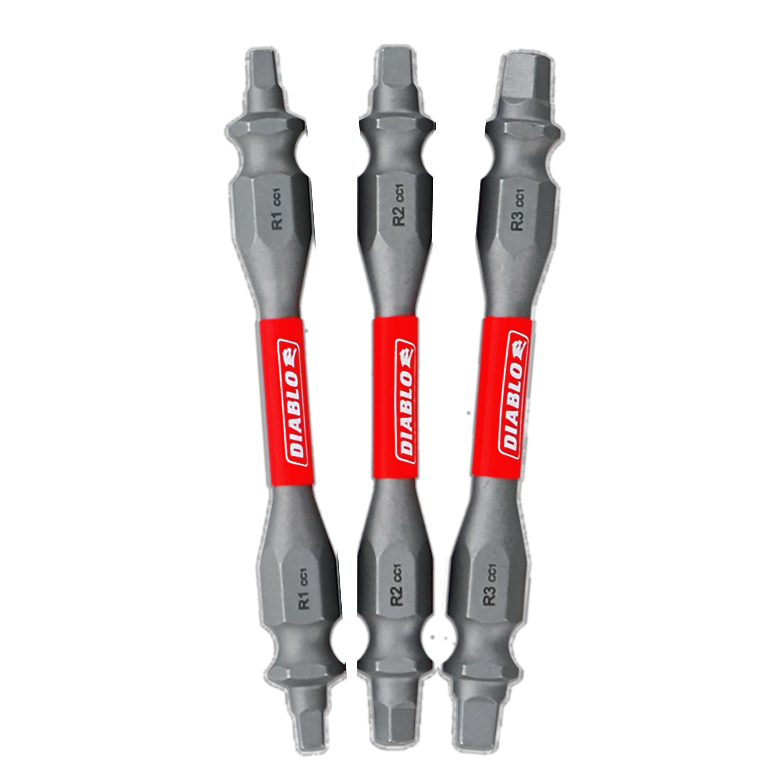 Diablo DDESQV25-S3 2-1/2" Assorted Double-Ended Square Drive Bits (3-Piece)