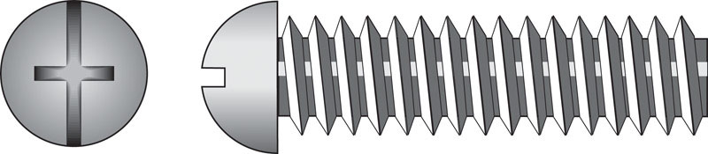 Hillman 90152 No. 6-32 Ga. X 2-1/2 in. L Combination Round Head Zinc-Plated Steel Machine Screws 100 pk