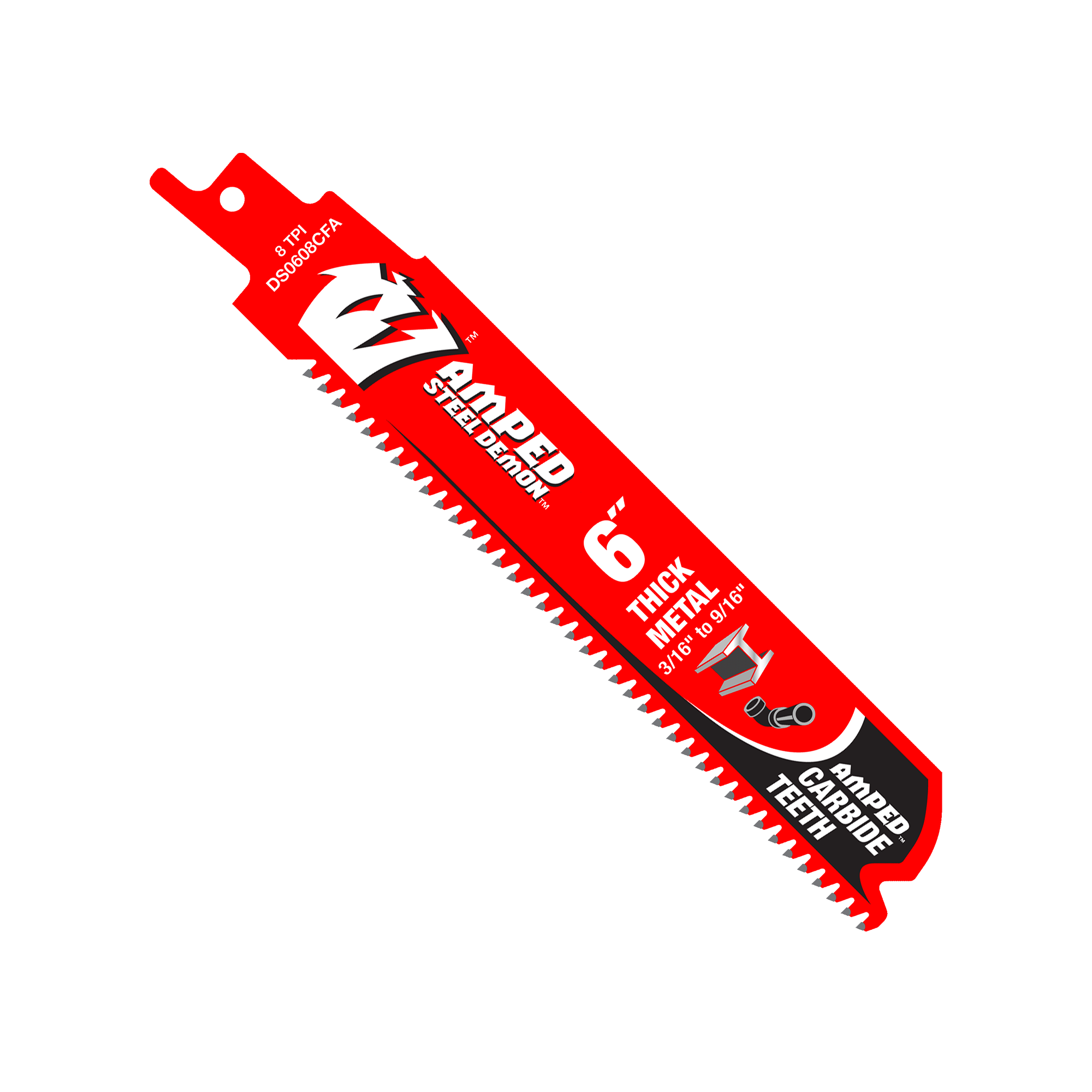 Diablo DS0608CFA 6" 8TPI AMPED™ Steel Demon™ Carbide Teeth Reciprocating Saw Blade for Thick Metal