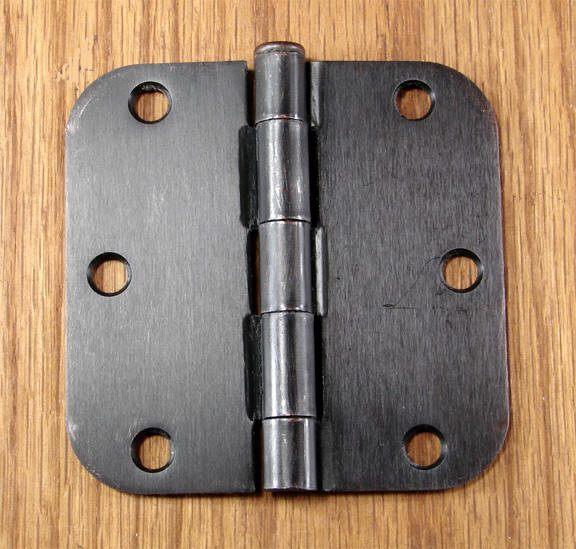 Residential Door Hinges - Plain Bearing Oil Rubbed Bronze - Door Hinge - 3.5" Inch With 5/8" Inch Radius - 2 Pack