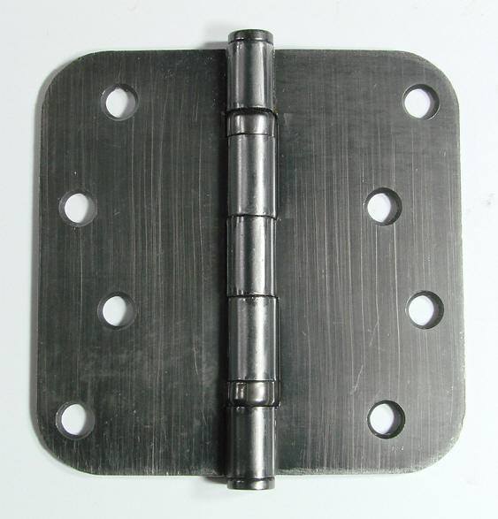 4" Inch With 5/8" Inch Radius Antique Nickel Ball Bearing Door Hinges - 2 Pack