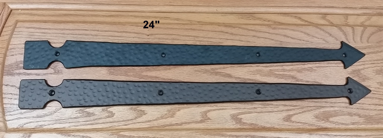 24" Faux Arrow Strap Hinge with Hammered Distressed Surface - Sold Individually